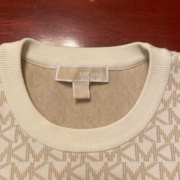 Michael kors jacquard short-sleeve sweater. Bone colored. - Picture 3 of 5
